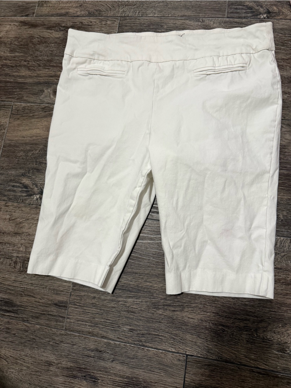 Women's White Bermuda Capris - Clean Tailored Summer Shorts